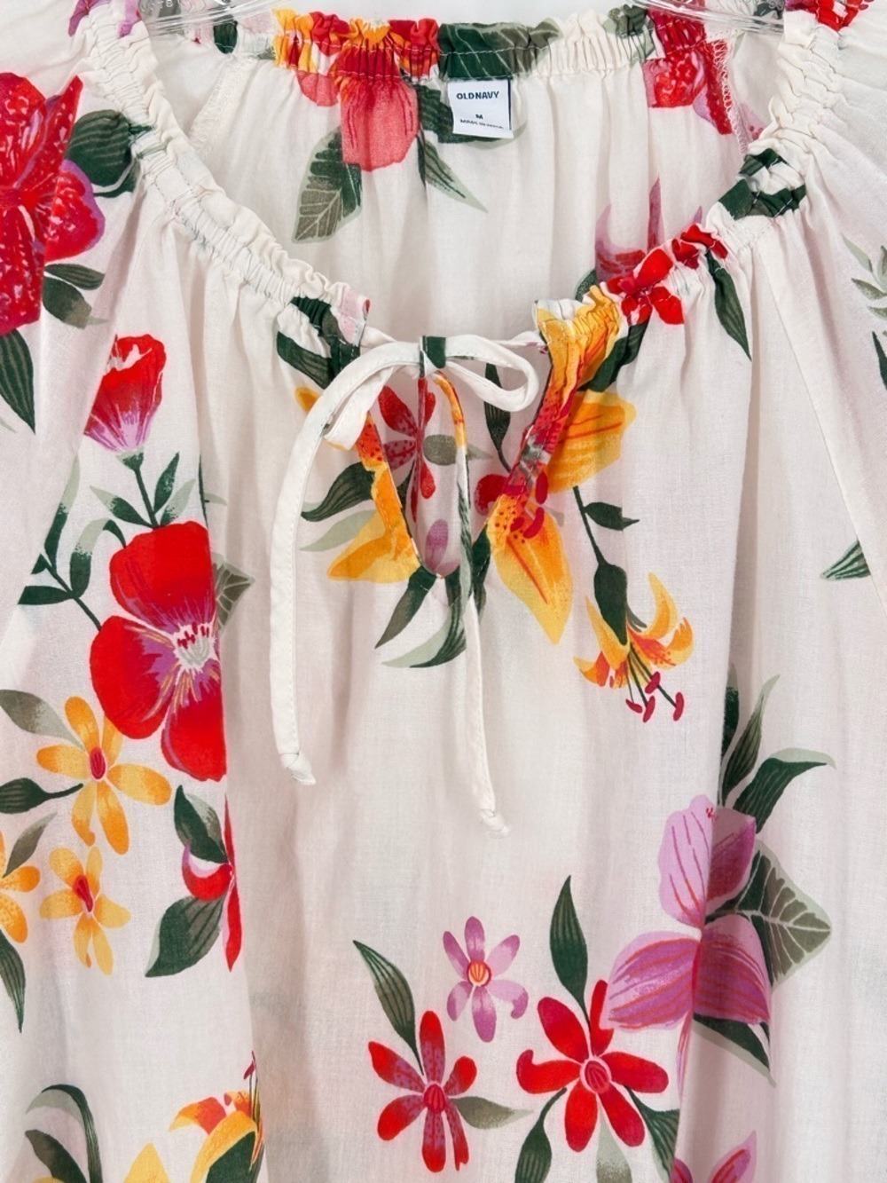 Old Navy Cotton Floral Blouse Medium - Picture 6 of 14